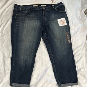 Jessica Simpson Blue Boyfriend Jeans Cuffed Hem